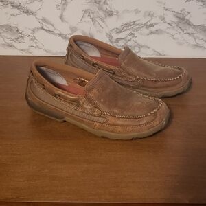 Twisted X Tan Suede Loafers